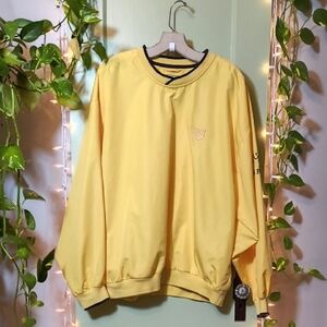 Men's Cutter & Buck Pullover Windbreaker Buttery Yellow Navy L